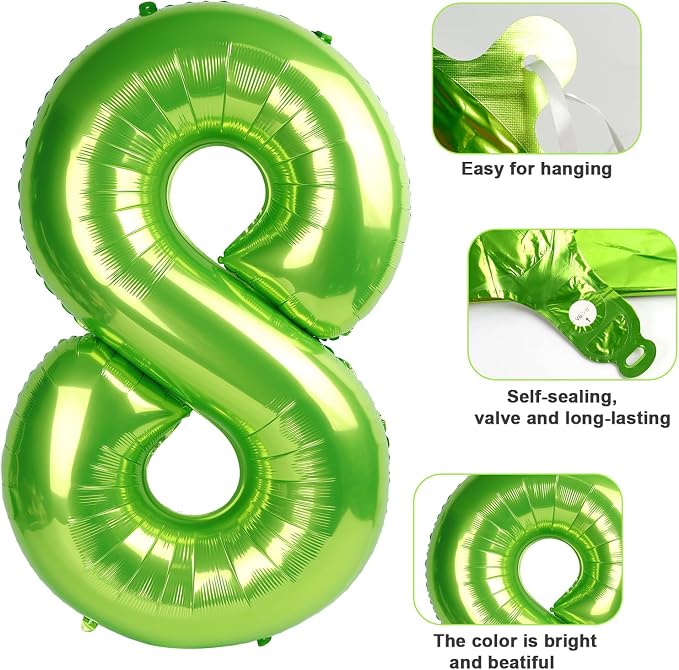 7 Balloon Numbers, 40In Green Balloons - Image 6