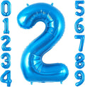 Blue 2 Balloon Number, 40 Inch Number 2 Balloon Big Blue 2 Foil Mylar Helium by BBPOOL