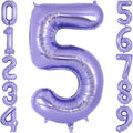 Purple Number 5 Balloon 40 Inch, Big Large Foil Helium Number Balloons by AIQINHU