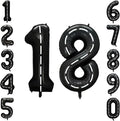 Black and White Stripes Number 18 Balloon 40 Inch, Foil Track Numeral | by Unknown