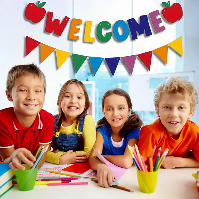 Welcome Banner Colorful Back to School Decorations Felt First Day of School - Image 6