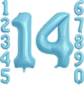 Pearlescent Blue Number 14 Balloon 40 Inch, Large Light Blue Foil 14th Birthday by Unknown