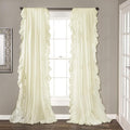 Lush Decor Reyna Ruffle Window Curtain Panel Set, Ivory by LushDecor