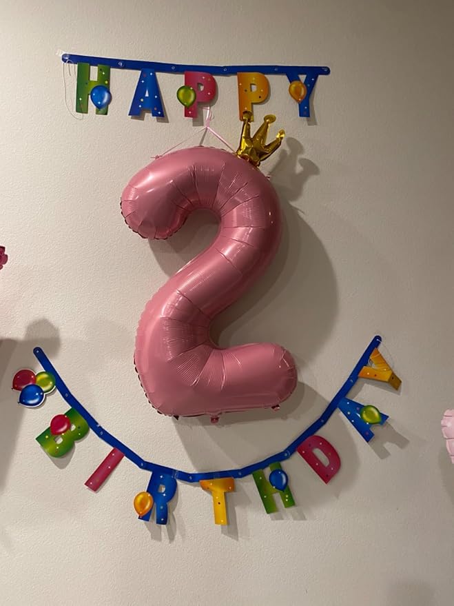 9 Balloon Numbers Party Decorations, 40In Pearl Pink Balloons - Image 5