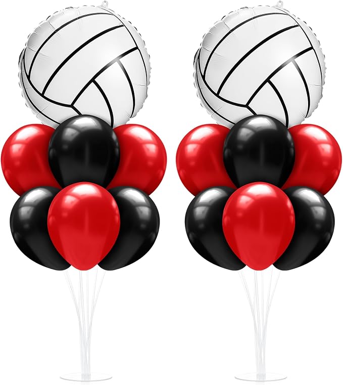 Sumind 2 Set Volleyball Table Centerpiece Balloon Stand Kit Foil Balloons by Sumind
