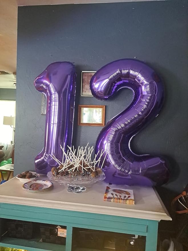 Number Balloons 40 Inch 0 Balloon Purple Birthday Decorations - Image 3