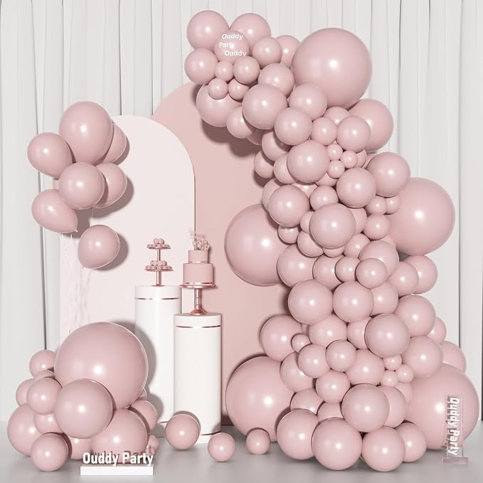Ouddy Party 129Pcs Dusty Pink Balloons Different Sizes 18 12 10 5 Inch | 6Pcs - Image 7