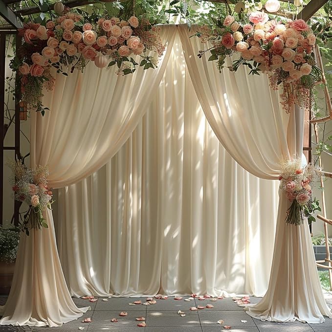 ESGOTBME 40x10ft Wrinkle Free Ivory Backdrop Curtain - Image 7