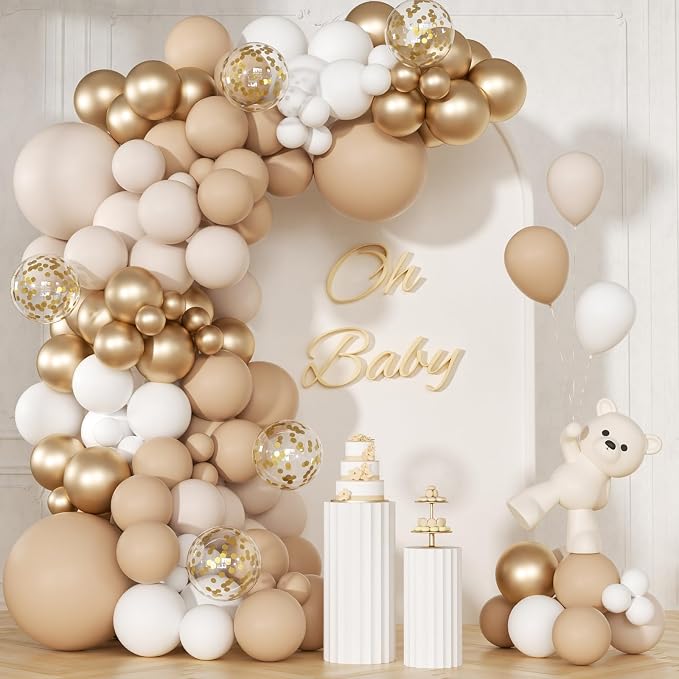 147pcs Neutral Balloon Garland Arch Kit, Different Sizes by BAUANOOY