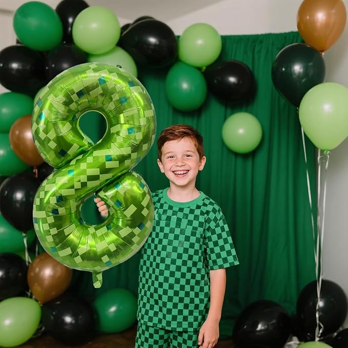 Green Number Balloons, Gaint Green Pixel Number 0 Balloon 40 Inch Dark green 0 - Image 6