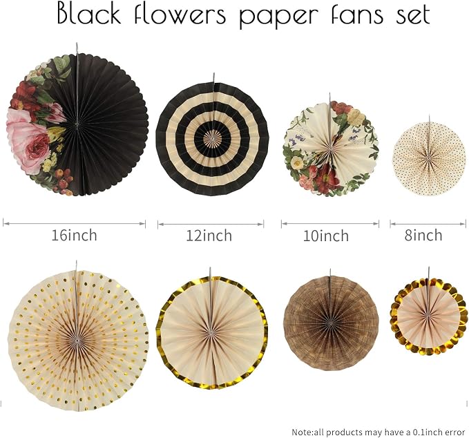 Party Hanging Paper Fans Decoration Set - Image 2