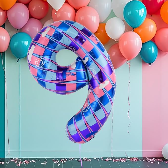 40 Inch Video Game Themed Number 9 Balloon, Birthday Party Decorations | Large - Image 5