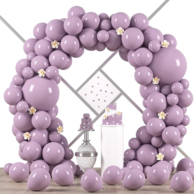 Voircoloria 90pcs Lilac Balloons Garland Arch Kit, 18 12 10 5 Inch | by Voircoloria