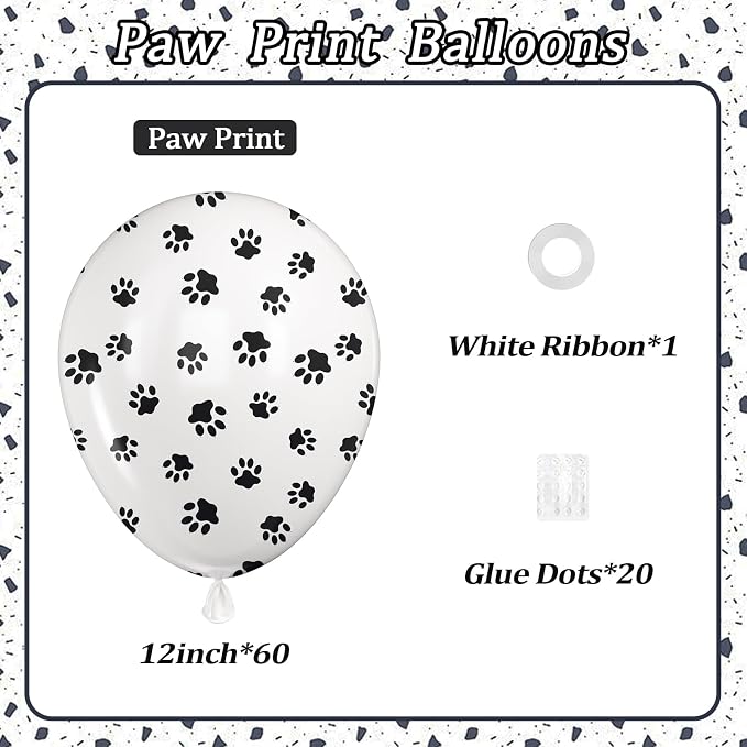 60pcs Paw Print Balloons 12inch - Image 2