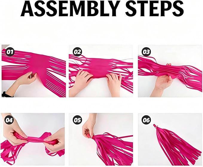 Pink Gradient Tissue Paper Tassels 30pcs, Adding Festive Whimsy to Any - Image 5