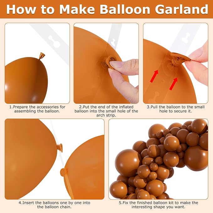 Amandir 153pcs Burnt Orange Balloon Arch Garland Kit Different Sizes | 18 12 10 - Image 4