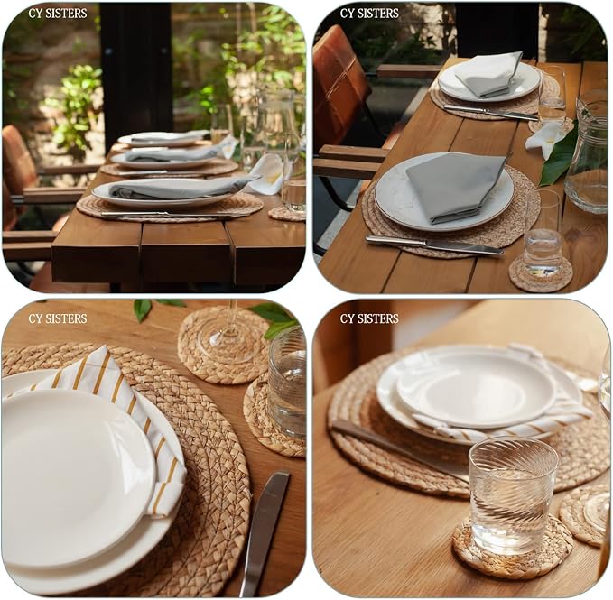 Round Woven Placemats Set of 6 - Image 6