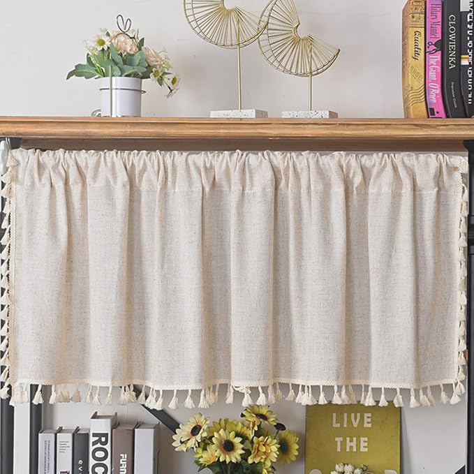 Sutuo Home Boho Sheer Curtain Valance Cotton Linen - Image 7
