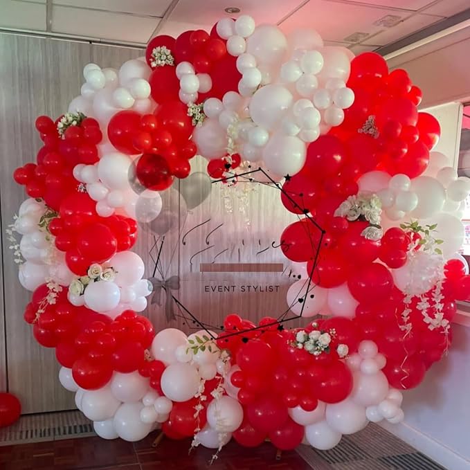 YMSZ Red and White Balloons Arch Kit, Valentine's Day, Christmas Party - Image 6
