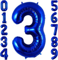 Navy Blue 3 Balloon Number, 40 Inch Number 3 Balloon Big Dark Blue 3 Foil Mylar by BBPOOL