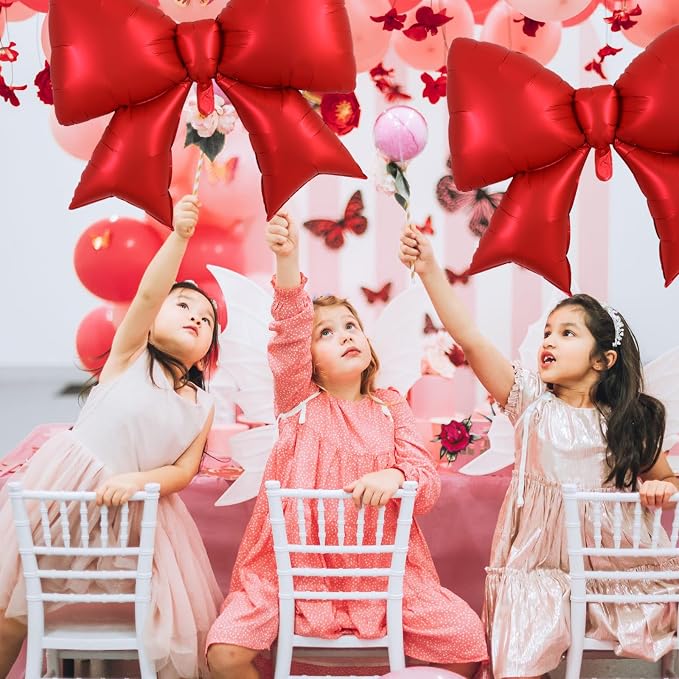 5Pcs 38 Inch Giant Red Bow Balloon - Image 4