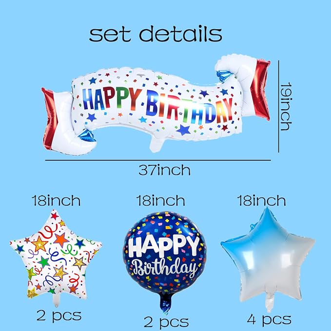 Birthday Decoration Set Colorful Happy Birthday Banner Balloon - Image 2