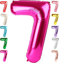 Number 7 Balloon Birthday Decorations, 40In Hot Pink Balloons by Mluchee