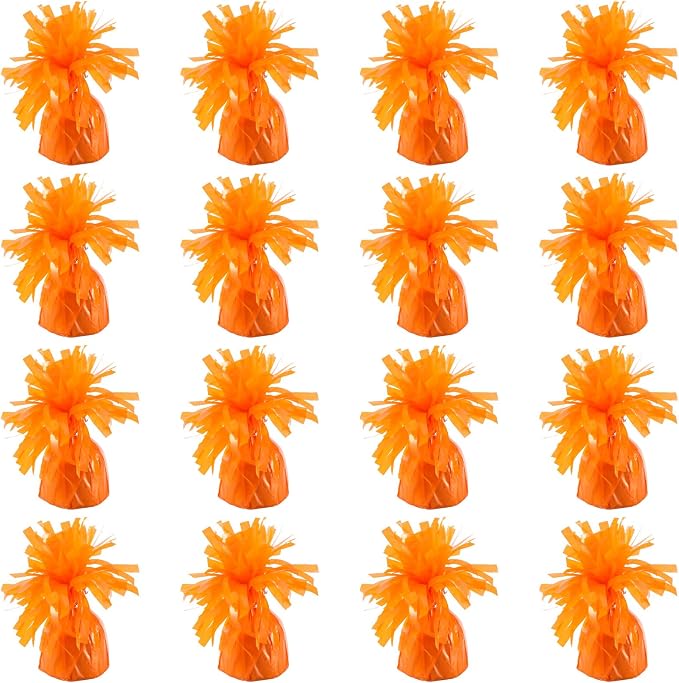 16 Pack Orange Balloon Weights Metallic Holder Anchors Balloon Holder Weights by Unknown