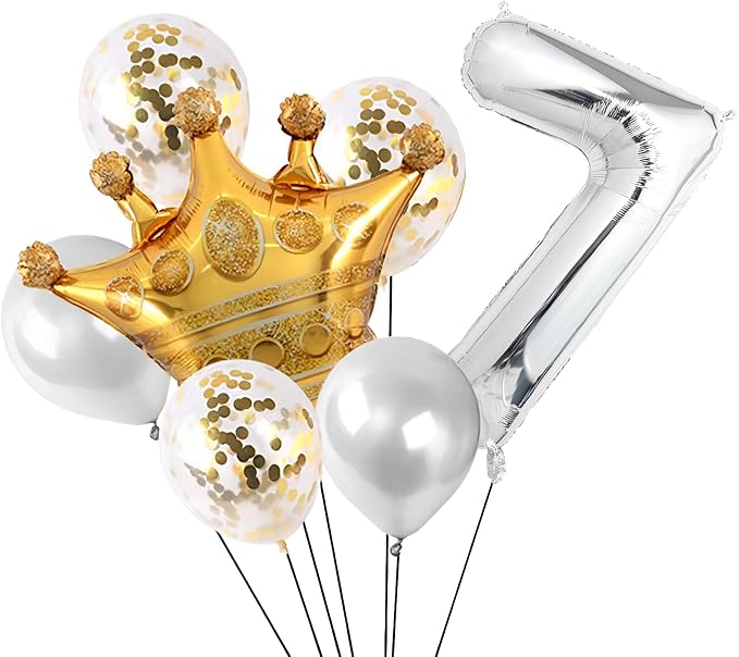 40 Inch Silver Number Balloons, Helium Mylar Foil Number Balloons - Image 2