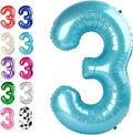 Pearl Blue Number 3 Balloon 40 inch, 3rd Birthday Party Balloons Decorations | by Upgesy