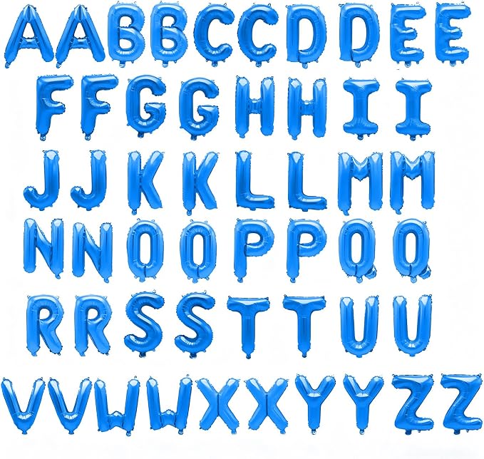 52 Pcs Blue Letter Balloons, Custom 2 Set A-Z Set - Image 2