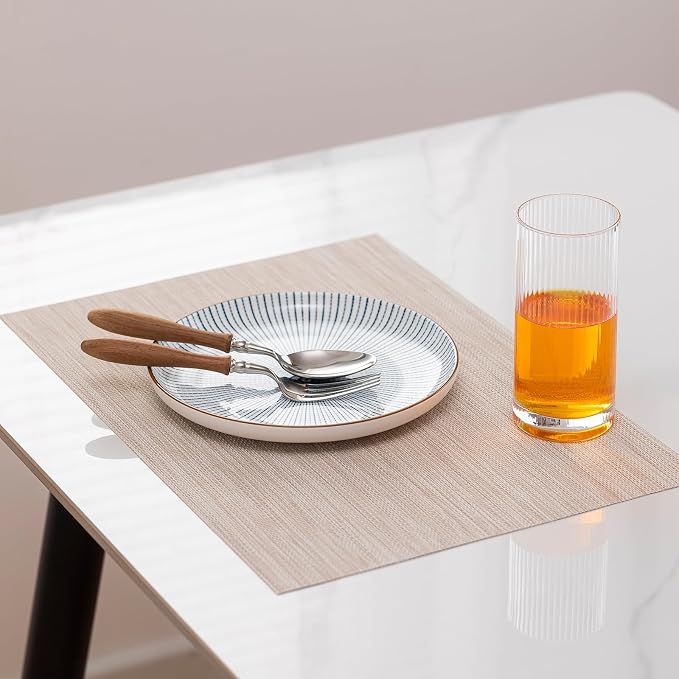 LEXMORE Placemats Set of 6 Vinyl/Plastic Woven Place Mats - Image 6