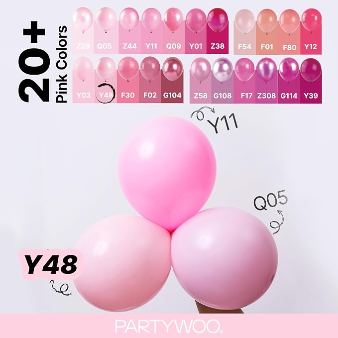PartyWoo Light Pink Balloons 127pcs Pastel Pale Baby Pink Color | 36 18 12 10 5 - Image 4