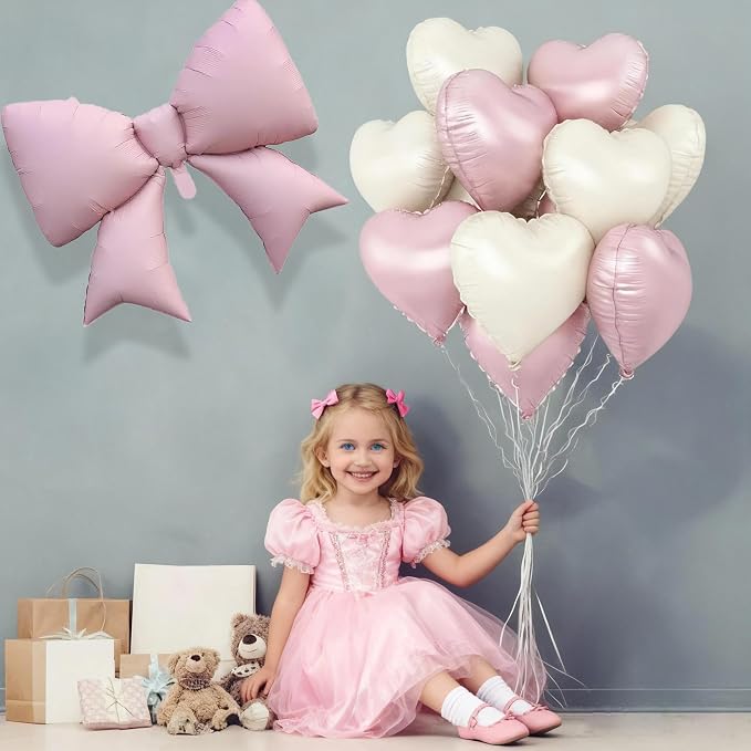 LilyZheng Pastel Pink Number 6 Foil Balloon Set - Image 6