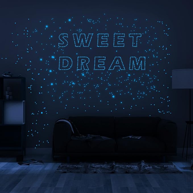 Glow in The Dark Stars for Ceiling Decal Decor 633 Pcs Realistic 3D Sticker | - Image 7