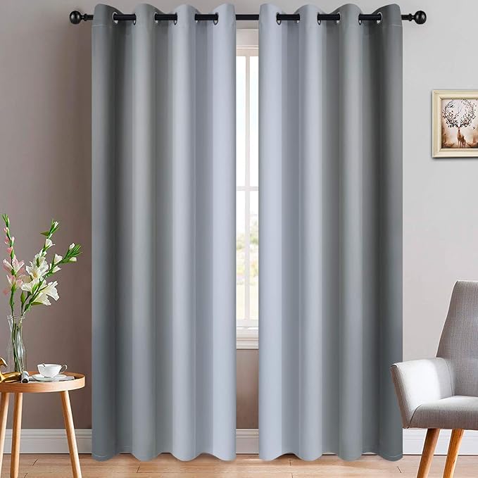 Yakamok Ombre Curtains Grey and Greyish White by Yakamok