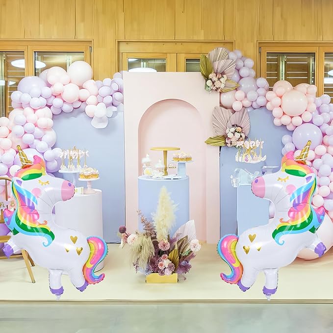 41'' Large Unicorn Birthday Decoration Balloons - Image 7
