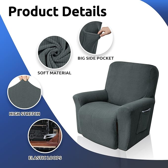 Recliner Chair Covers, 1-Piece Lazy Boy Recliner Covers, Furniture Protector & - Image 7