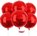 PartyWoo Red Large Round Giant 4D Jumbo Inflatable Foil Balloons 6pcs | 22 Inch by PartyWoo