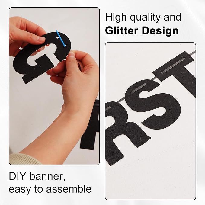 BEISHIDA Glitter Black 116 PCS A-Z DIY Letter Custom Banner Party Decor | 111 - Image 3