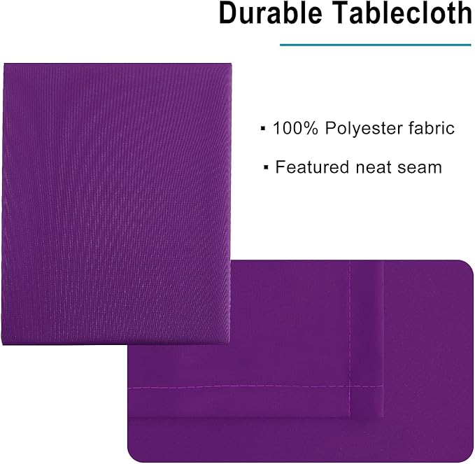 Hiasan Royal Purple Tablecloth for Rectangle Tables - Waterproof and Spillproof Washable Fabric Table Cloth for Dining Room Kitchen Party, 60 x 84 Inch