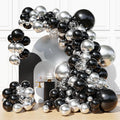 Black and Silver Balloons Arch Kit, 18 12 10 5 inch, Graduation, Anniversary by FHEKFNG