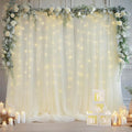 10x8ft Ivory Tulle Backdrop Curtain by Partisky