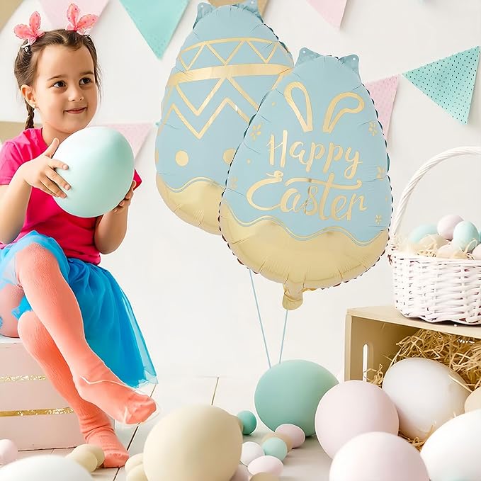 2Pcs Large 21.25 Inch Easter Eggs Balloons - Image 5