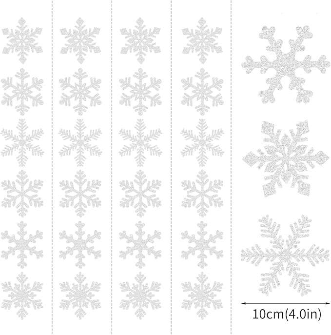 Snowflake Snow White-Silver Christmas Party-Decorations Garland - Image 3