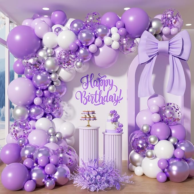 150Pcs Purple Balloons Garland Arch Kit by Unknown