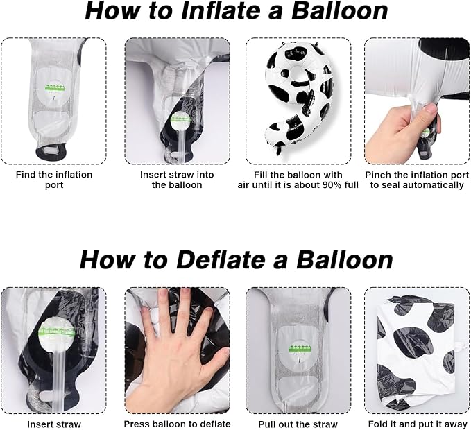 Cow Print Number 9 Balloon 40 Inch, Reusable Foil Mylar Decor - Image 4