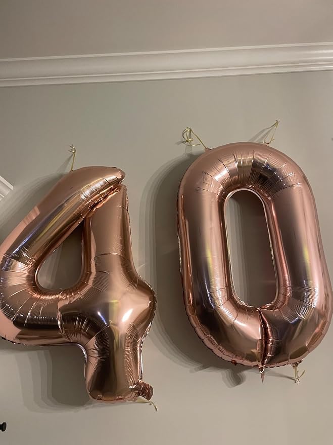 4 Balloon Numbers Party Decorations, 40In Rose Gold Balloons - Image 2