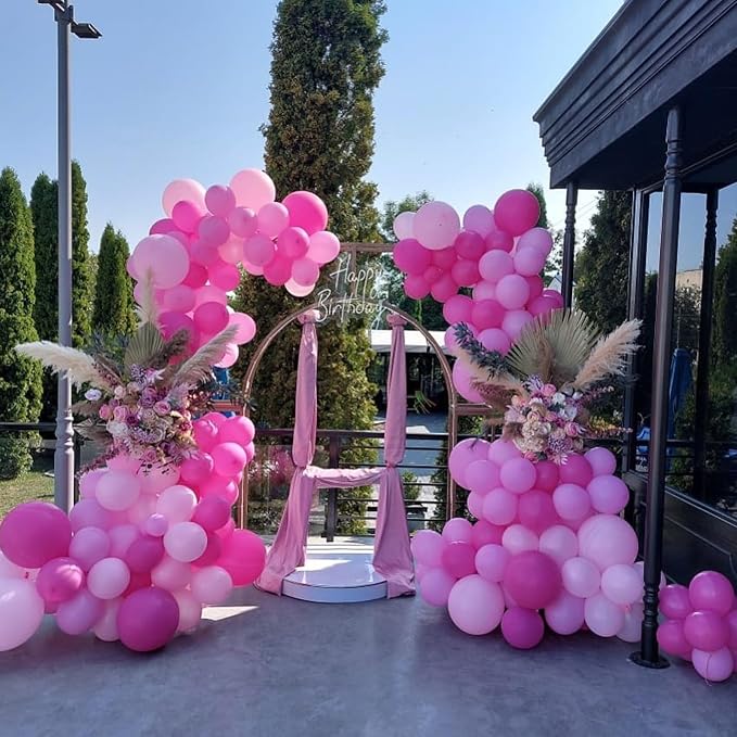 Pink White Balloon Set, Confetti and Macaron Latex Matte Balloons - Image 5