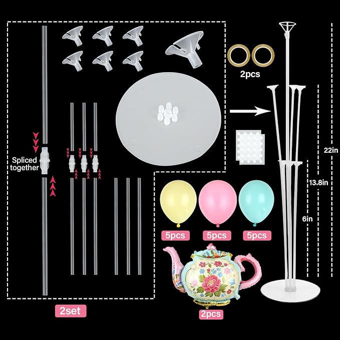 Tea Party Balloons Stand Kit 2 Sets - Image 2